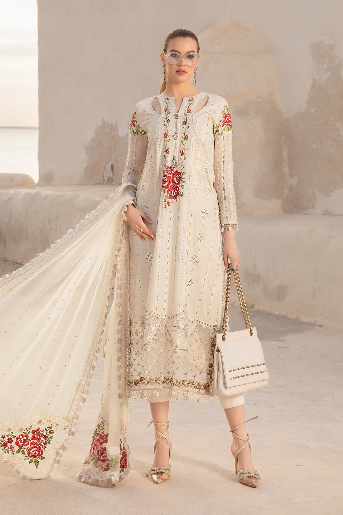 Maria B | Voyage a' Luxe Lawn | D-2412-A - by - Libasekhas UK - Registered Vendor of : Maria B - 100% Original Designer Dresss