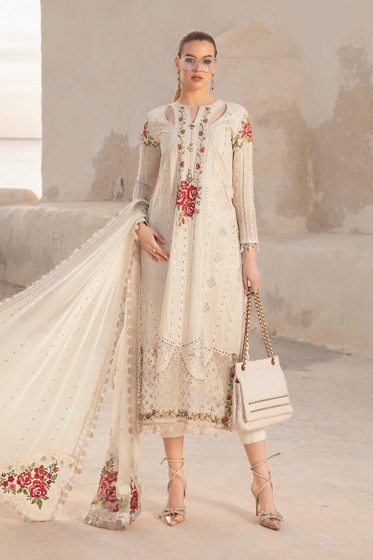 Maria B | Voyage a' Luxe Lawn | D-2412-A - by - Libasekhas UK - Registered Vendor of : Maria B - 100% Original Designer Dresss
