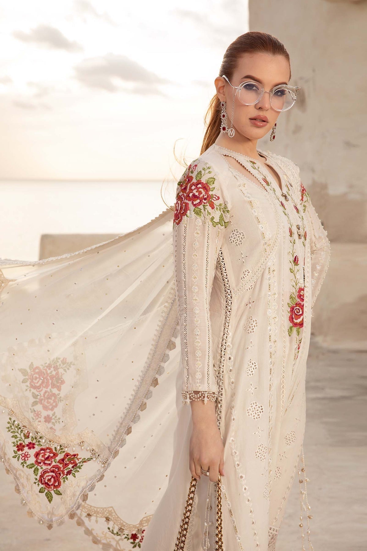 Maria B | Voyage a' Luxe Lawn | D-2412-A - by - Libasekhas UK - Registered Vendor of : Maria B - 100% Original Designer Dresss