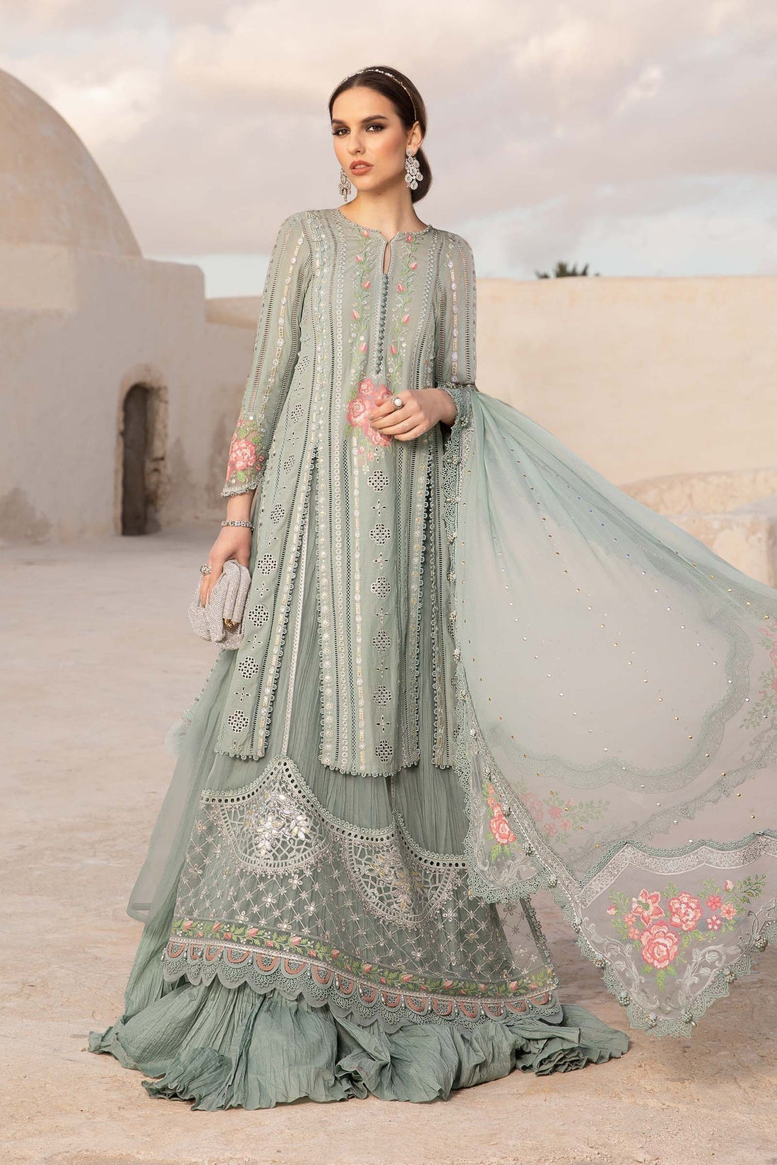 Maria B | Voyage a' Luxe Lawn | D-2412-B - by - Libasekhas UK - Registered Vendor of : Maria B - 100% Original Designer Dresss