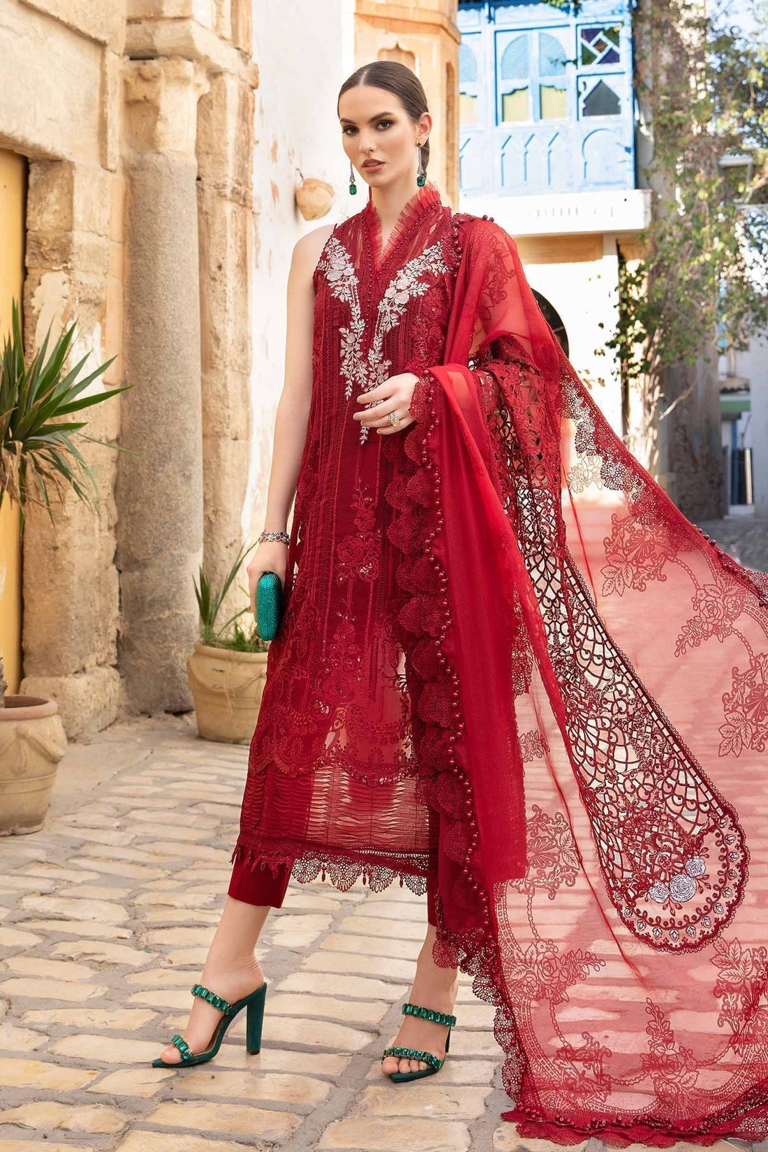 Maria B | Voyage a' Luxe Lawn | D-2401-B - by - Libasekhas UK - Registered Vendor of : Maria B - 100% Original Designer Dresss