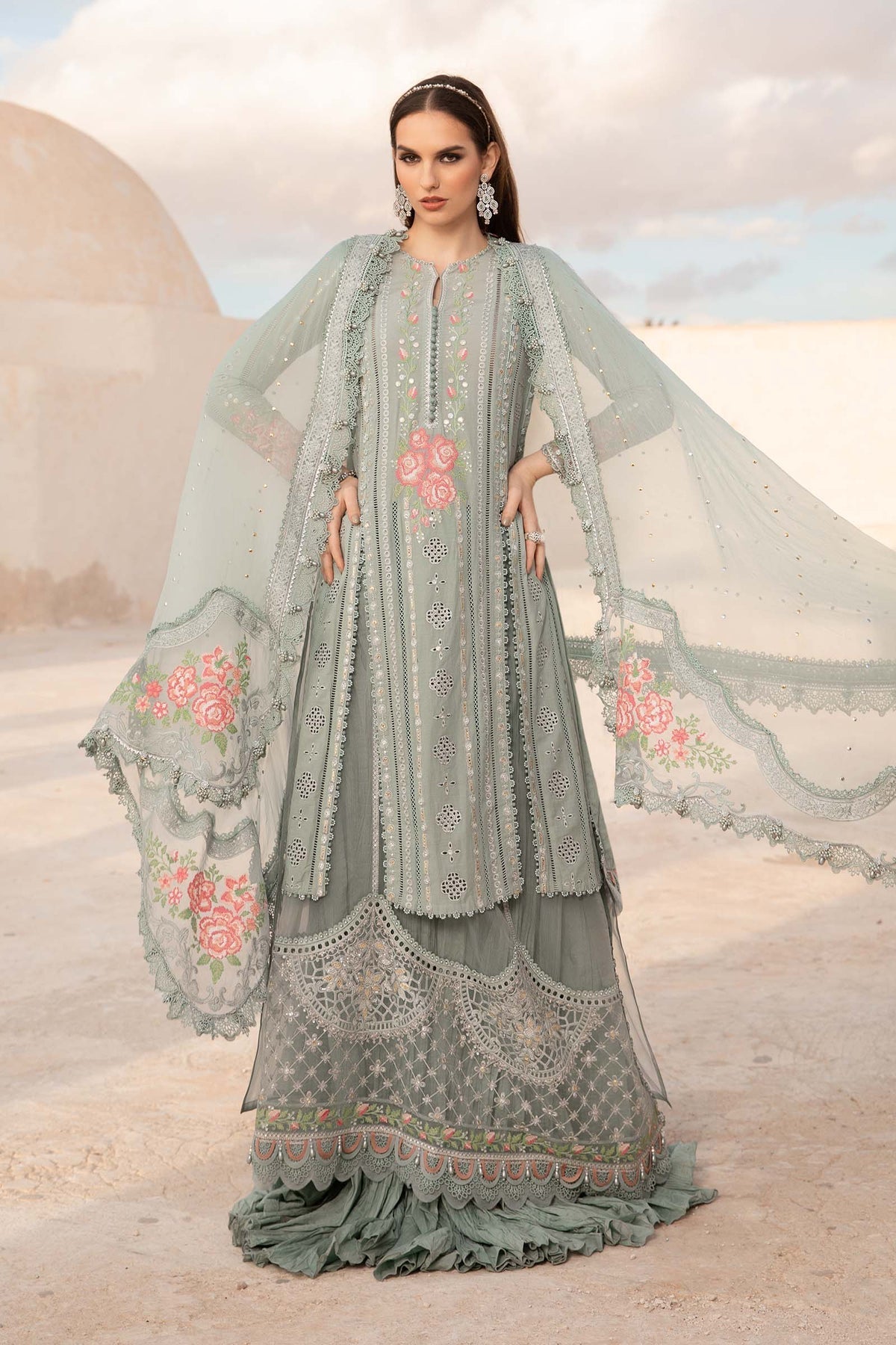 Maria B | Voyage a' Luxe Lawn | D-2412-B - by - Libasekhas UK - Registered Vendor of : Maria B - 100% Original Designer Dresss