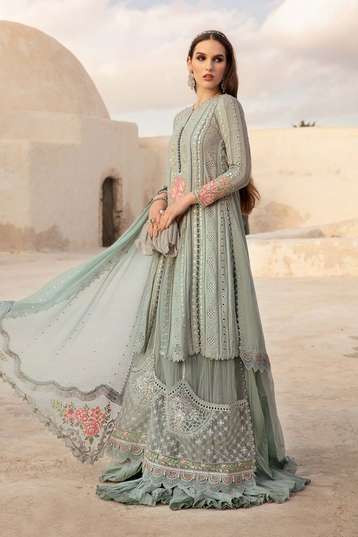 Maria B | Voyage a' Luxe Lawn | D-2412-B - by - Libasekhas UK - Registered Vendor of : Maria B - 100% Original Designer Dresss