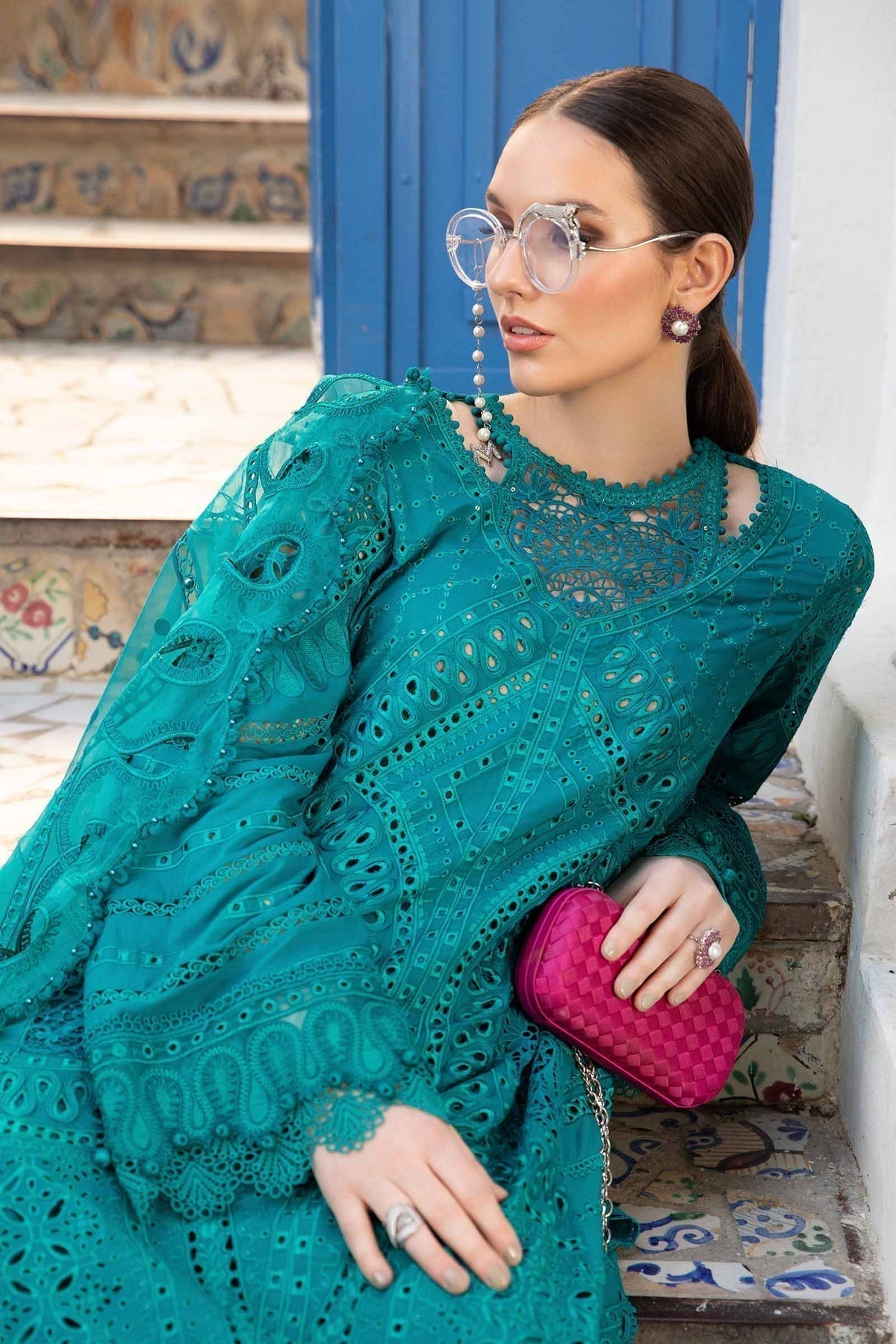 Maria B | Voyage a' Luxe Lawn | D-2402-A - by - Libasekhas UK - Registered Vendor of : Maria B - 100% Original Designer Dresss