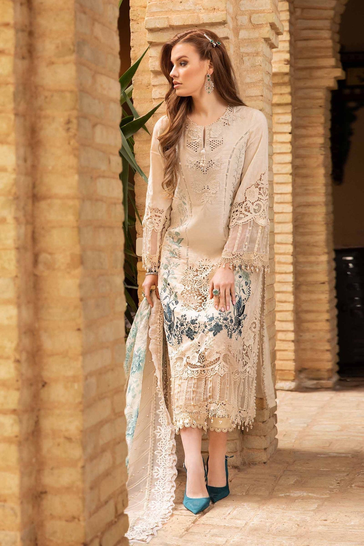 Maria B | Voyage a' Luxe Lawn | D-2414-B - by - Libasekhas UK - Registered Vendor of : Maria B - 100% Original Designer Dresss