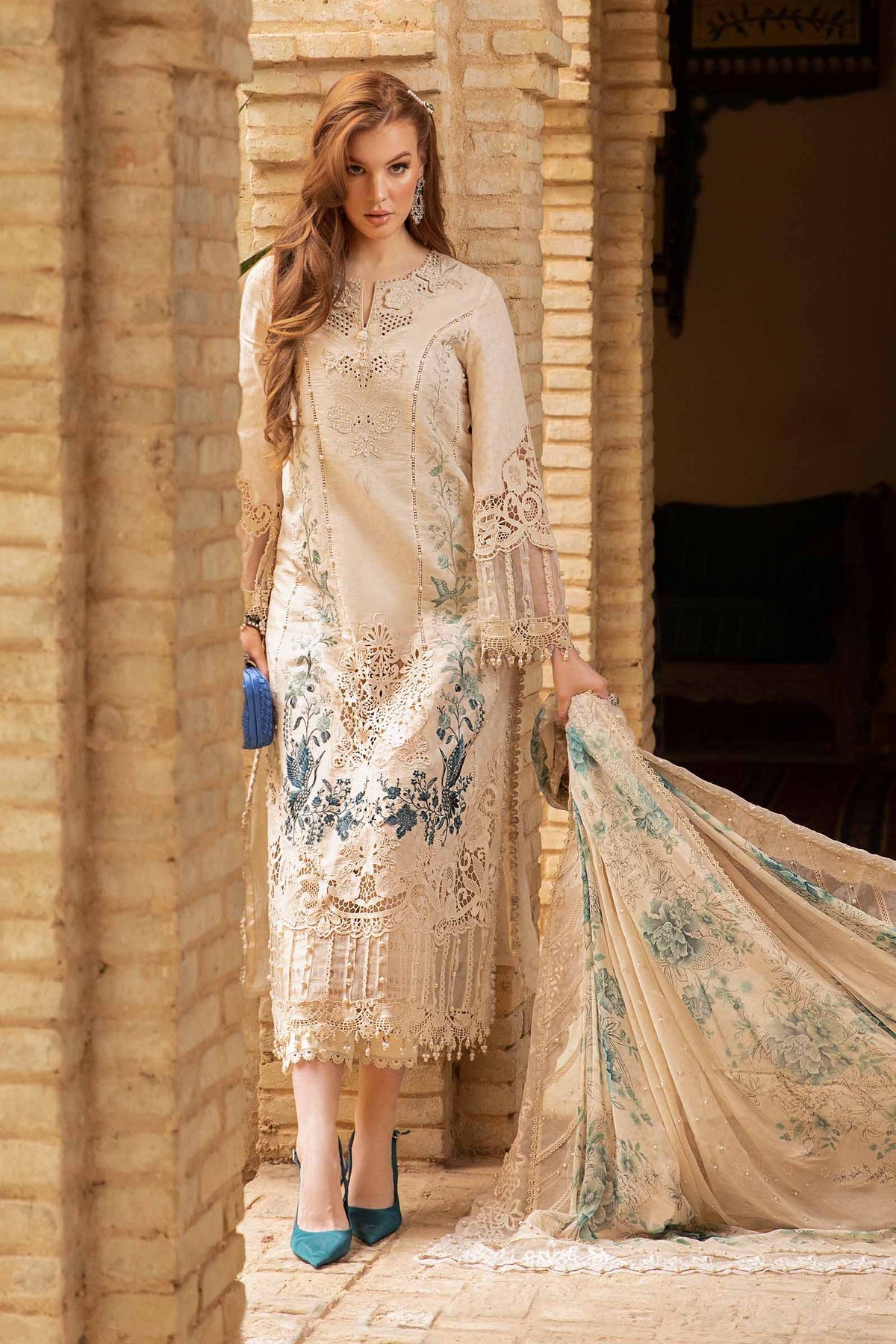 Maria B | Voyage a' Luxe Lawn | D-2414-B - by - Libasekhas UK - Registered Vendor of : Maria B - 100% Original Designer Dresss