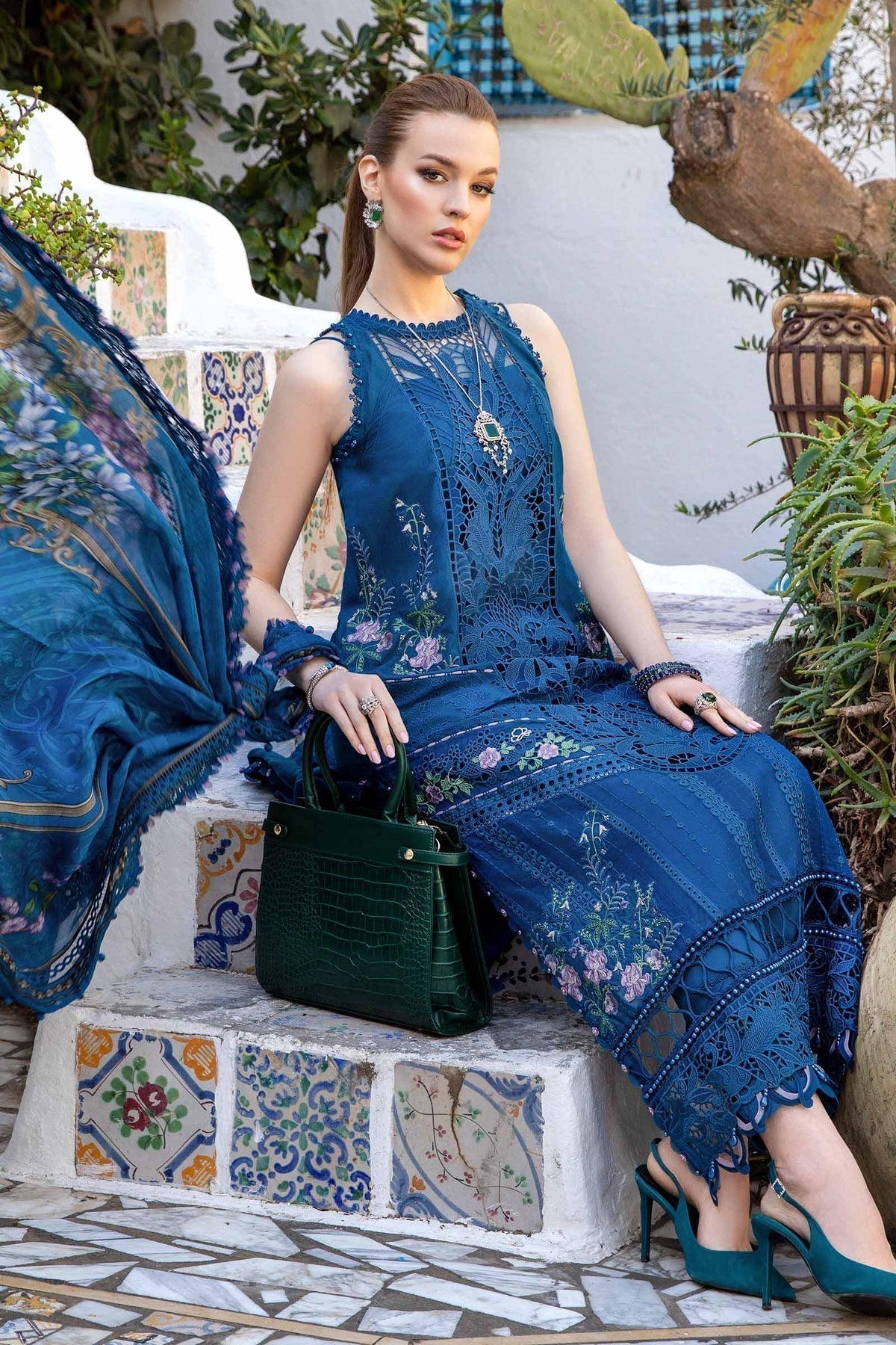 Maria B | Voyage a' Luxe Lawn | D-2415-A - by - Libasekhas UK - Registered Vendor of : Maria B - 100% Original Designer Dresss