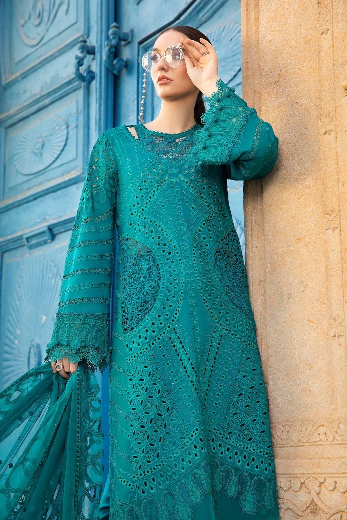 Maria B | Voyage a' Luxe Lawn | D-2402-A - by - Libasekhas UK - Registered Vendor of : Maria B - 100% Original Designer Dresss