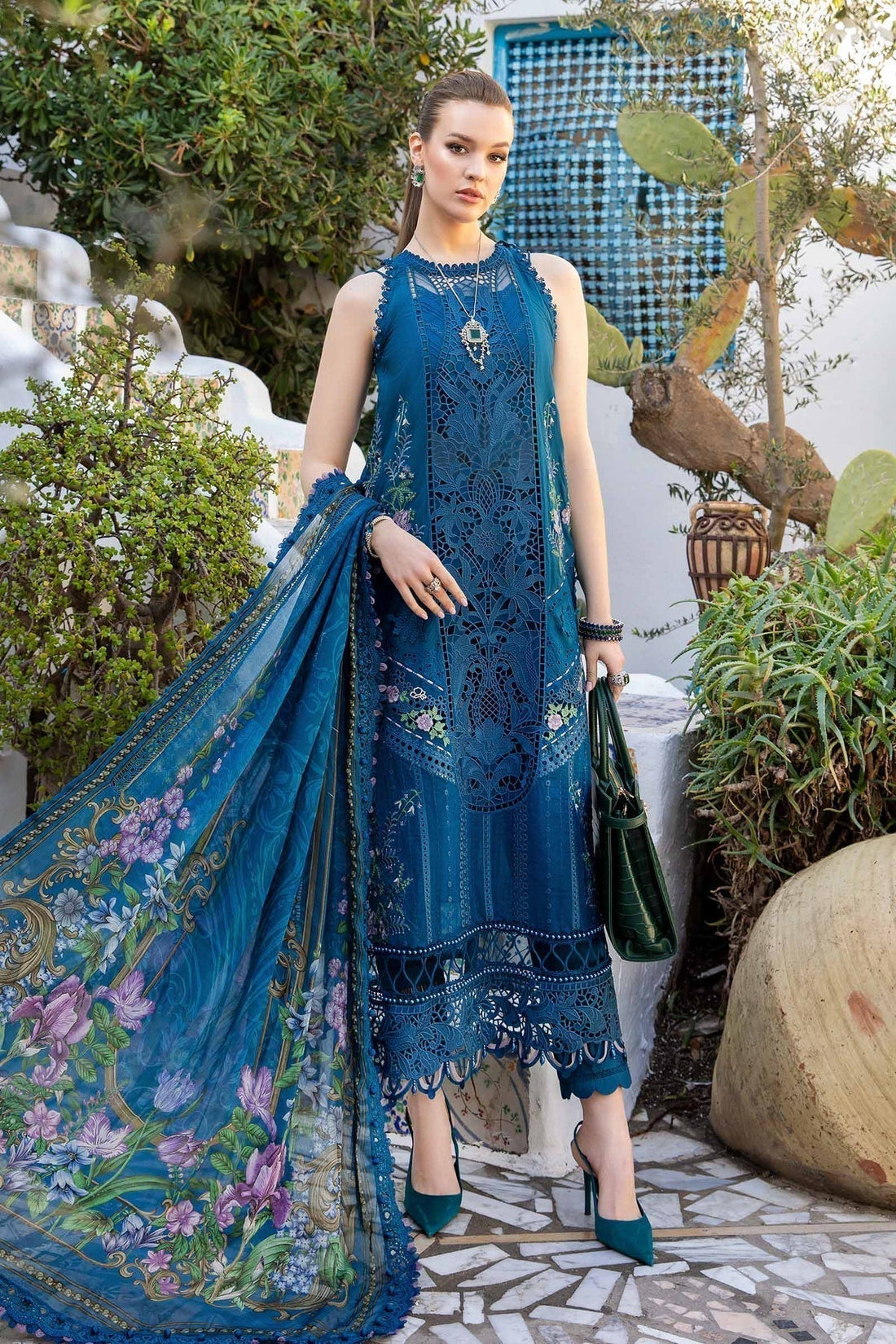 Maria B | Voyage a' Luxe Lawn | D-2415-A - by - Libasekhas UK - Registered Vendor of : Maria B - 100% Original Designer Dresss