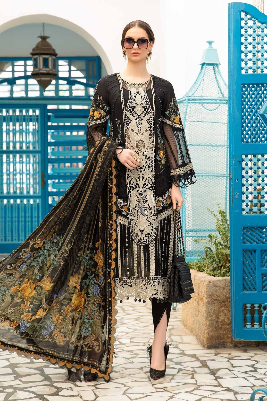 Maria B | Voyage a' Luxe Lawn | D-2415-B - by - Libasekhas UK - Registered Vendor of : Maria B - 100% Original Designer Dresss
