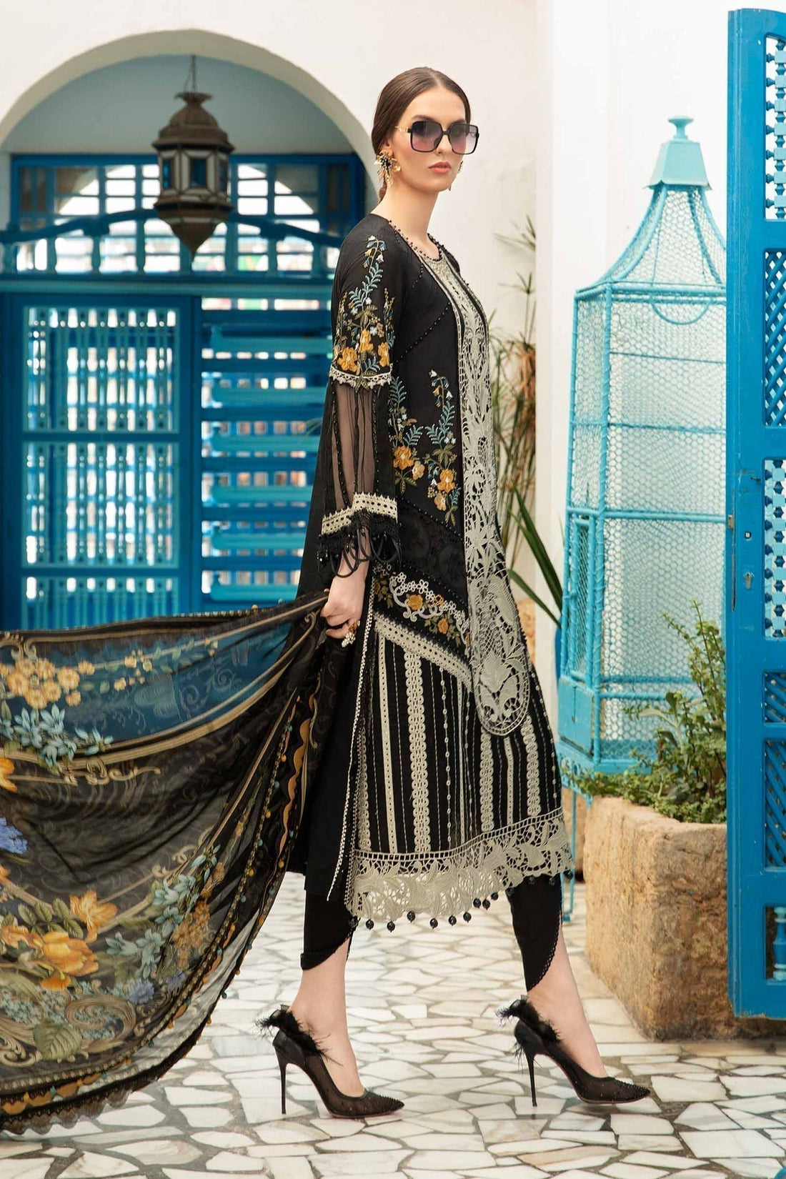 Maria B | Voyage a' Luxe Lawn | D-2415-B - by - Libasekhas UK - Registered Vendor of : Maria B - 100% Original Designer Dresss