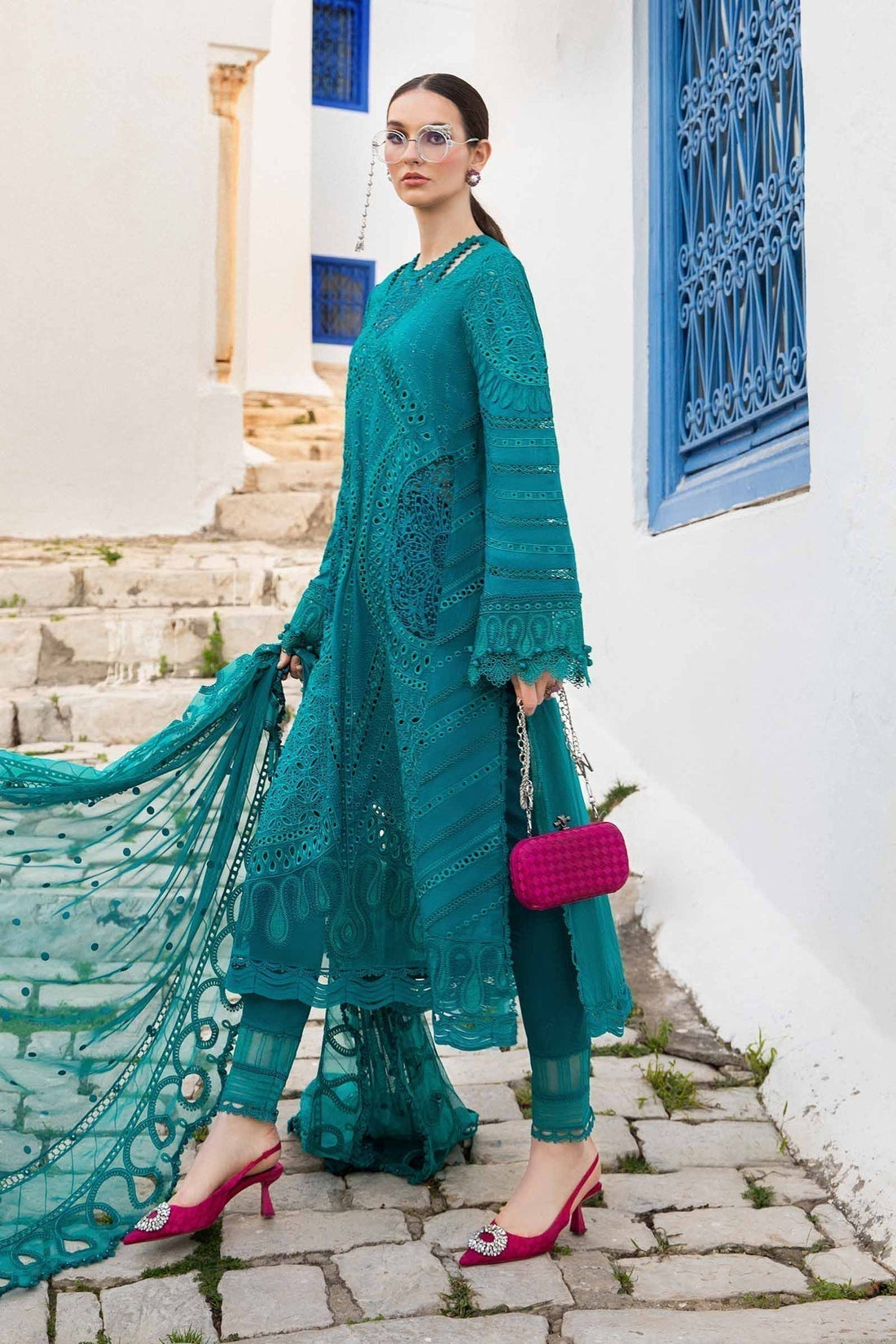 Maria B | Voyage a' Luxe Lawn | D-2402-A - by - Libasekhas UK - Registered Vendor of : Maria B - 100% Original Designer Dresss