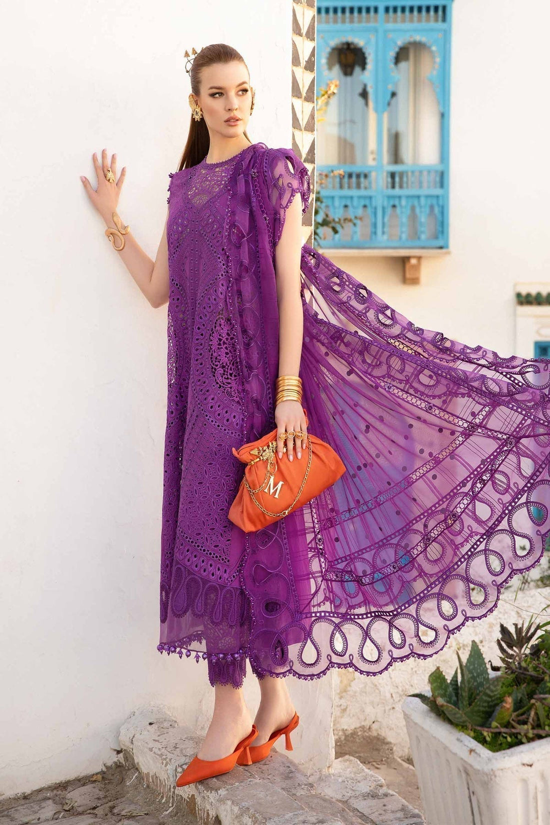 Maria B | Voyage a' Luxe Lawn | D-2402-B - by - Libasekhas UK - Registered Vendor of : Maria B - 100% Original Designer Dresss