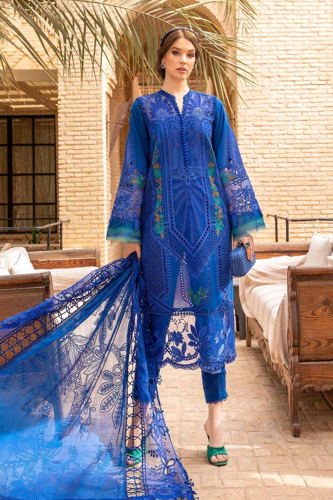 Maria B | Voyage a' Luxe Lawn | D-2404-B - by - Libasekhas UK - Registered Vendor of : Maria B - 100% Original Designer Dresss