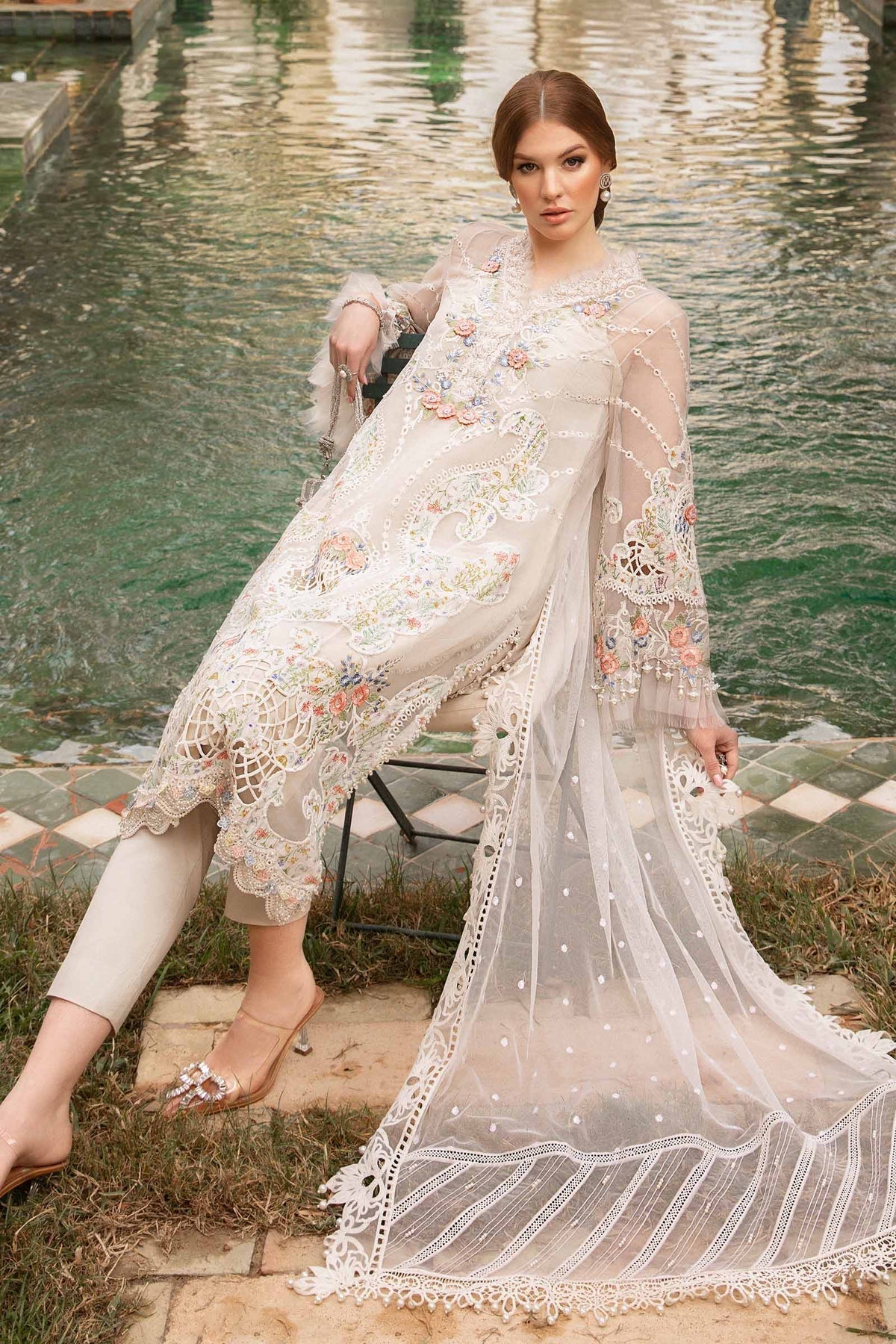 Maria B | Voyage a' Luxe Lawn | D-2405-A - by - Libasekhas UK - Registered Vendor of : Maria B - 100% Original Designer Dresss