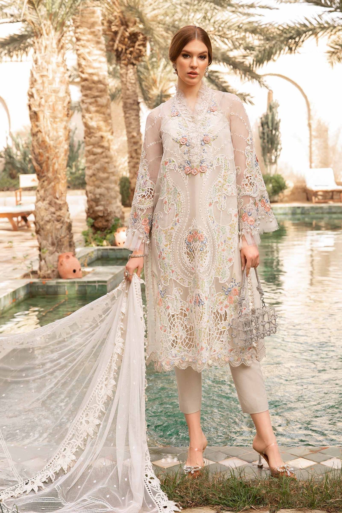 Maria B | Voyage a' Luxe Lawn | D-2405-A - by - Libasekhas UK - Registered Vendor of : Maria B - 100% Original Designer Dresss