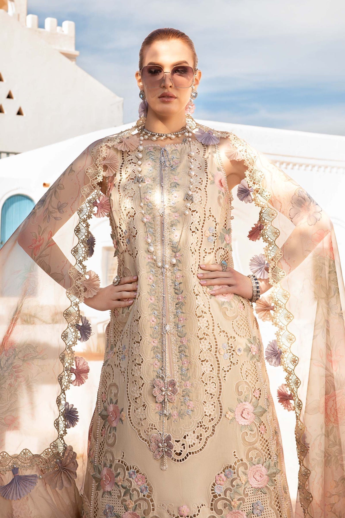 Maria B | Voyage a' Luxe Lawn | D-2406-B - by - Libasekhas UK - Registered Vendor of : Maria B - 100% Original Designer Dresss