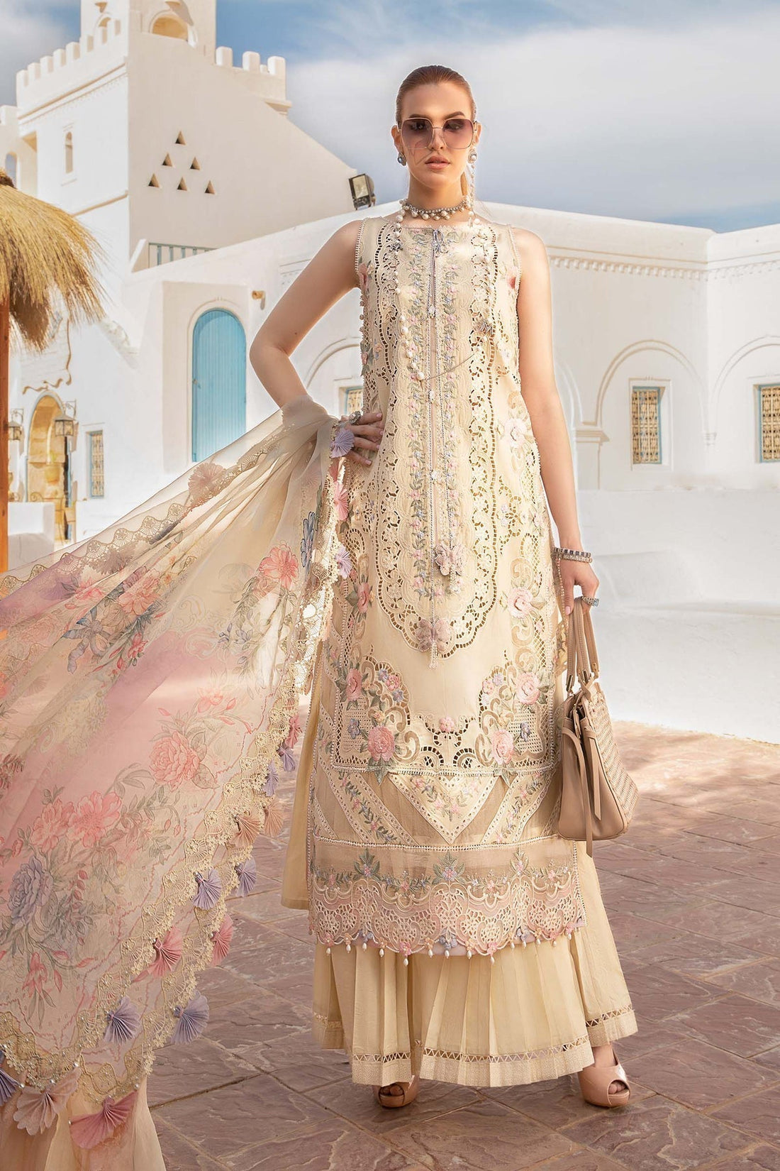 Maria B | Voyage a' Luxe Lawn | D-2406-B - by - Libasekhas UK - Registered Vendor of : Maria B - 100% Original Designer Dresss