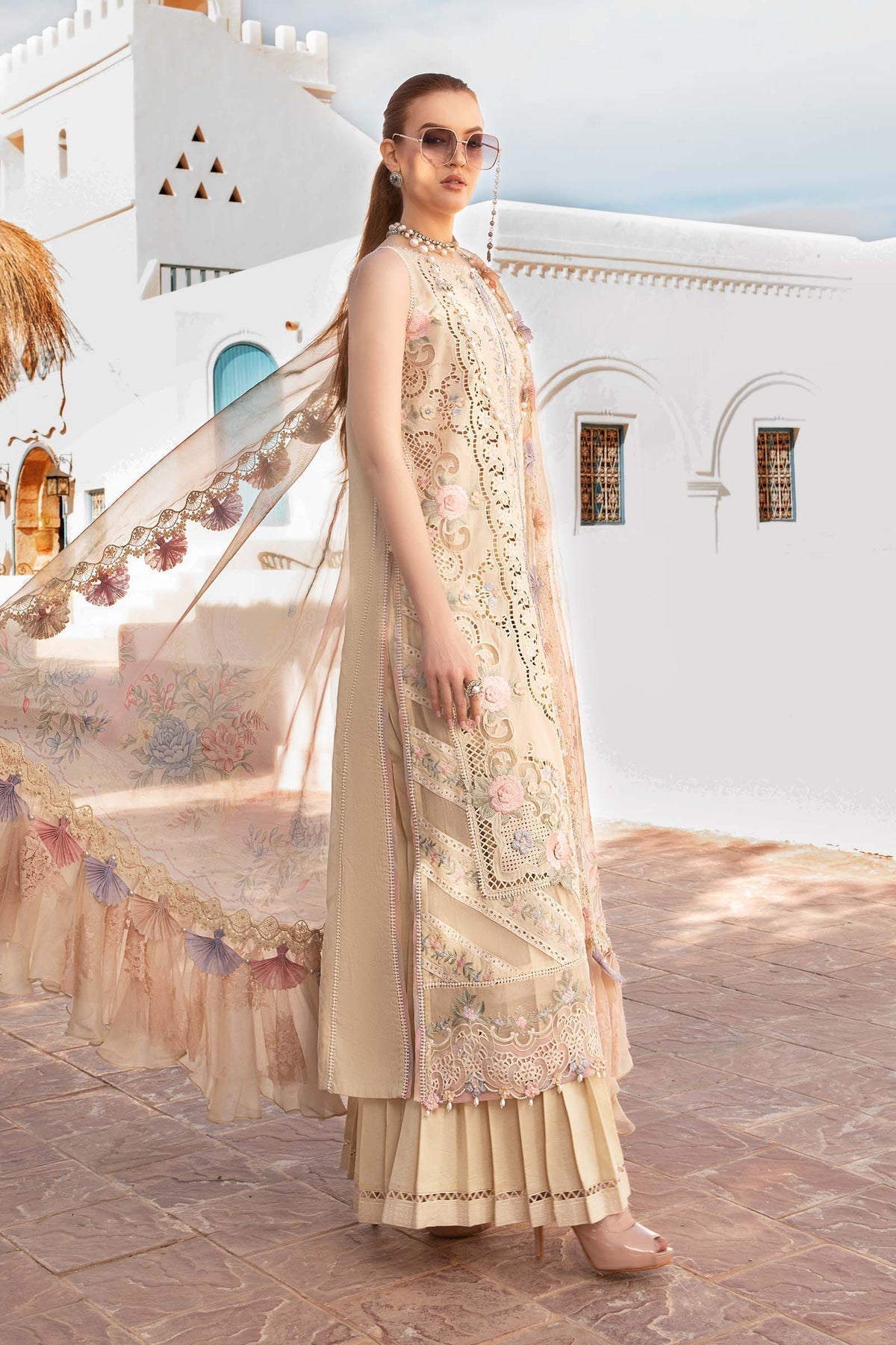 Maria B | Voyage a' Luxe Lawn | D-2406-B - by - Libasekhas UK - Registered Vendor of : Maria B - 100% Original Designer Dresss