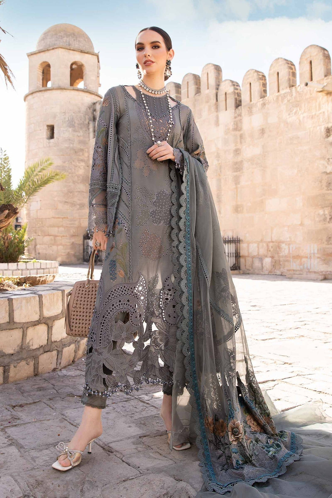Maria B | Voyage a' Luxe Lawn | D-2407-B - by - Libasekhas UK - Registered Vendor of : Maria B - 100% Original Designer Dresss