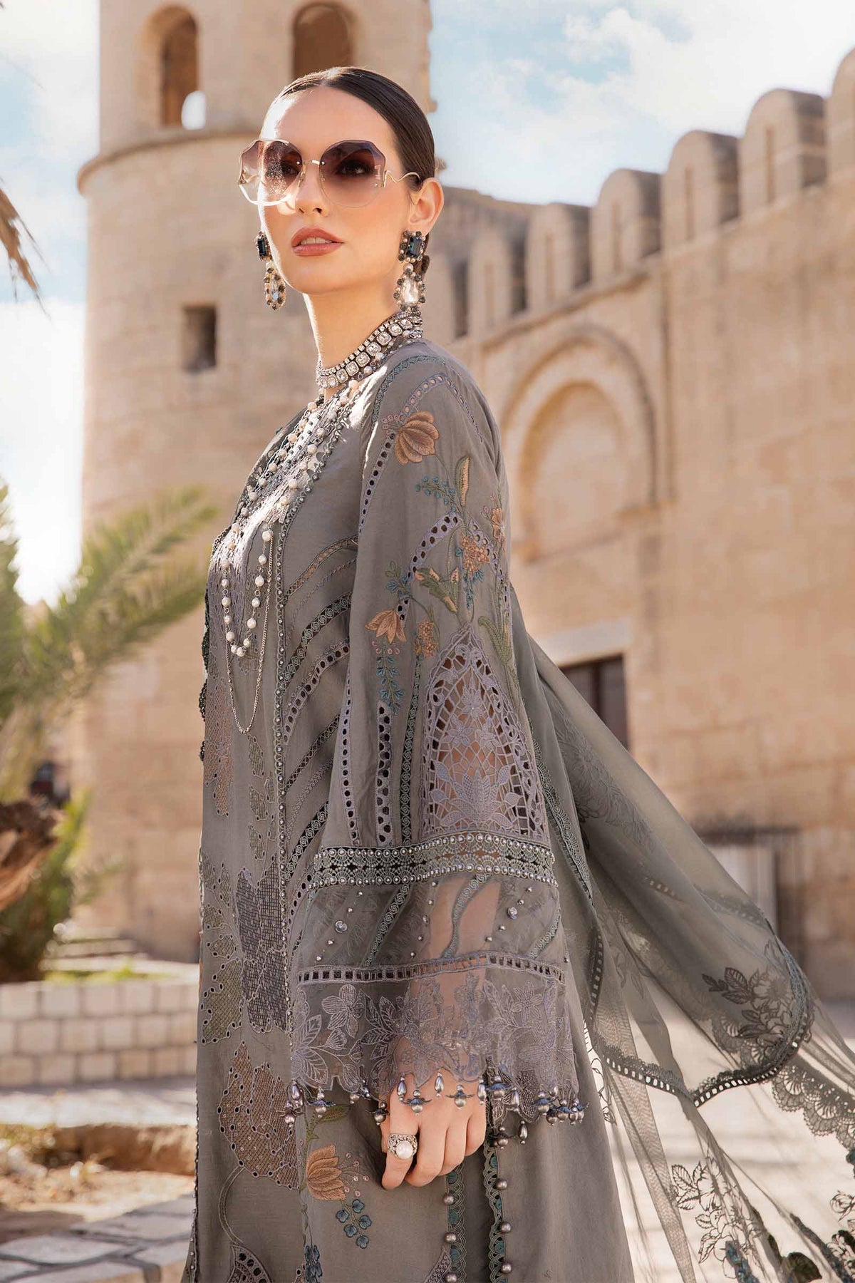 Maria B | Voyage a' Luxe Lawn | D-2407-B - by - Libasekhas UK - Registered Vendor of : Maria B - 100% Original Designer Dresss
