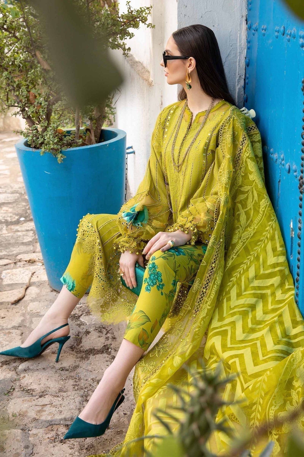 Maria B | Voyage a' Luxe Lawn | D-2408-A - by - Libasekhas UK - Registered Vendor of : Maria B - 100% Original Designer Dresss