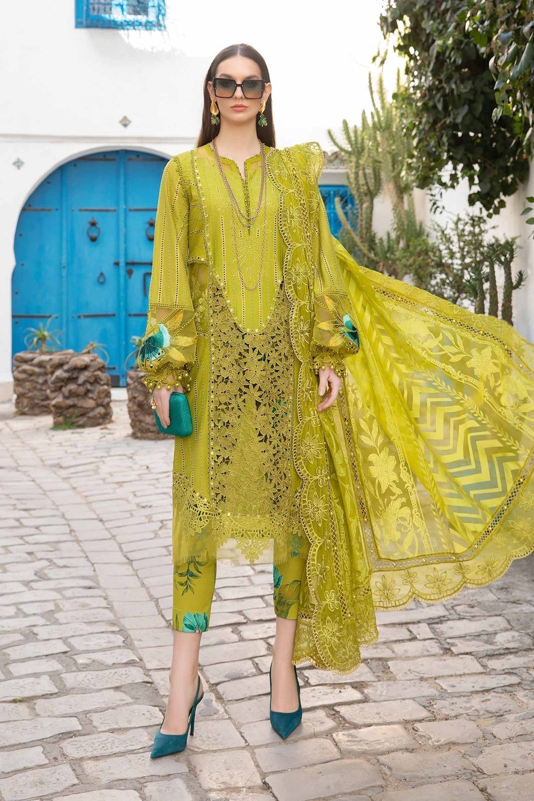 Maria B | Voyage a' Luxe Lawn | D-2408-A - by - Libasekhas UK - Registered Vendor of : Maria B - 100% Original Designer Dresss