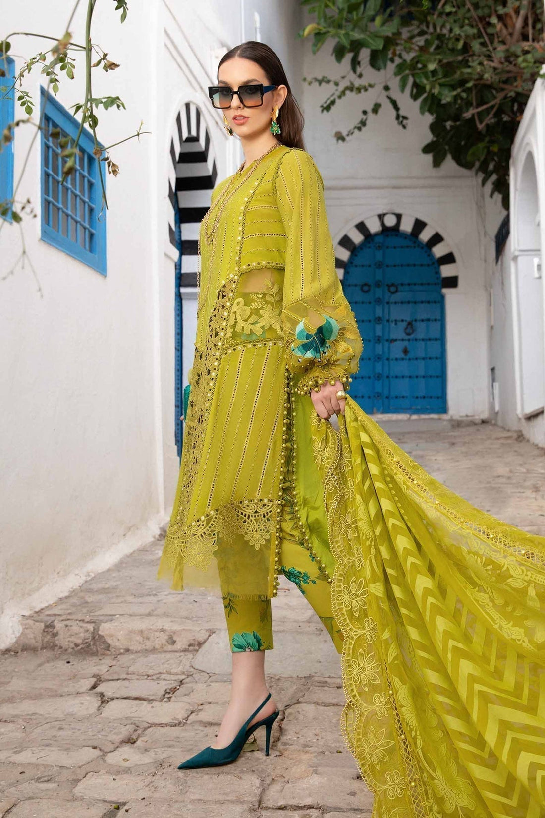 Maria B | Voyage a' Luxe Lawn | D-2408-A - by - Libasekhas UK - Registered Vendor of : Maria B - 100% Original Designer Dresss
