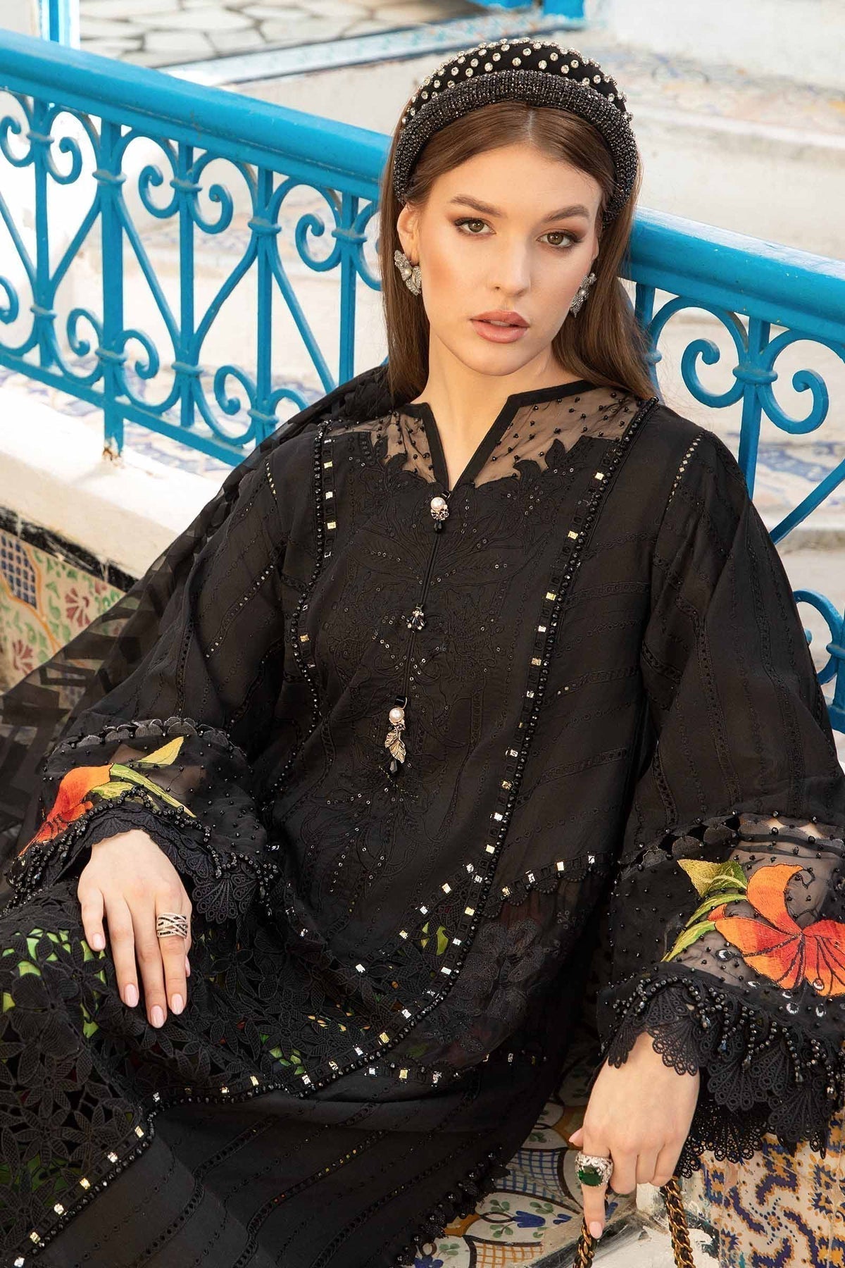 Maria B | Voyage a' Luxe Lawn | D-2408-B - by - Libasekhas UK - Registered Vendor of : Maria B - 100% Original Designer Dresss