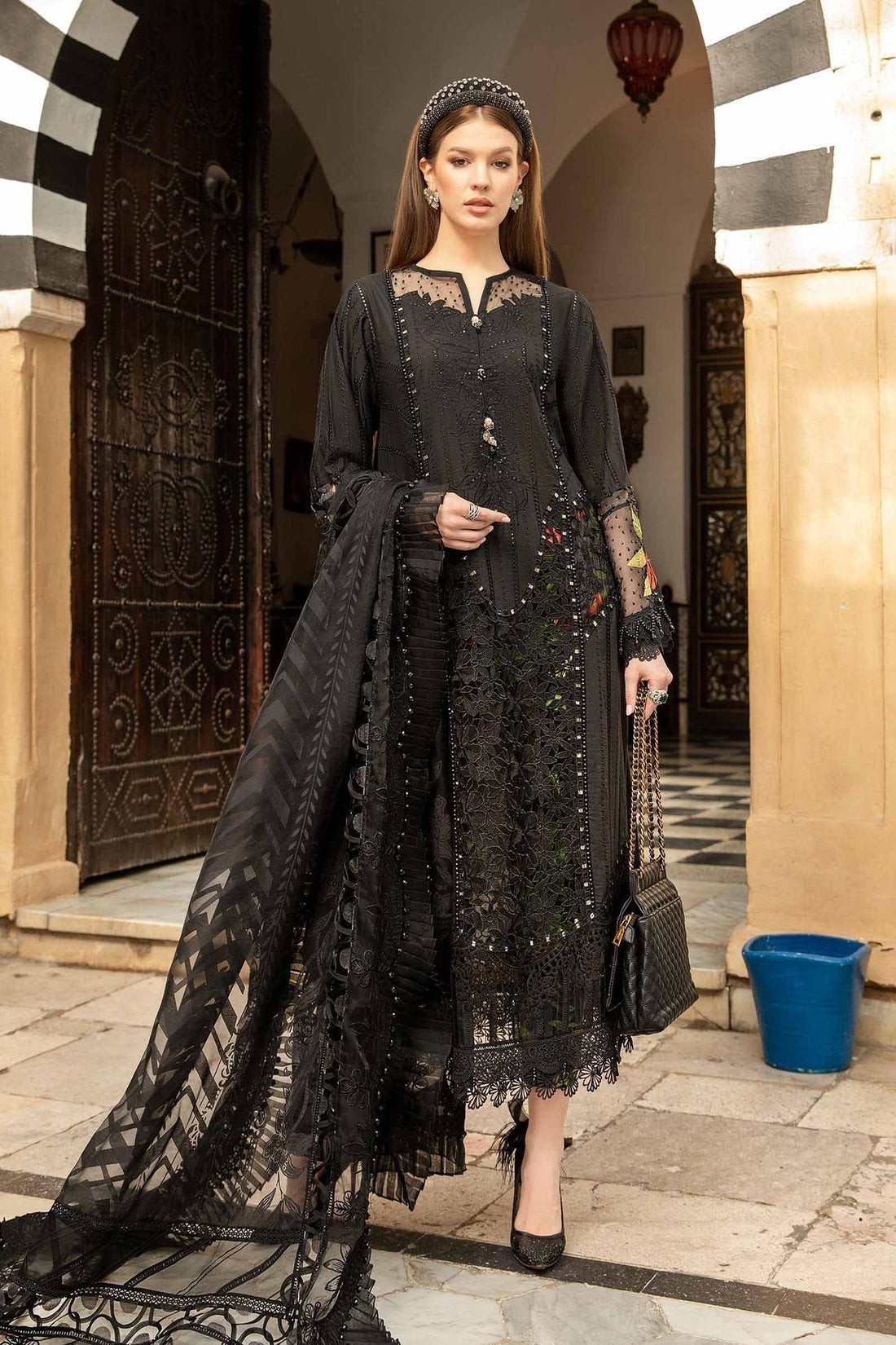 Maria B | Voyage a' Luxe Lawn | D-2408-B - by - Libasekhas UK - Registered Vendor of : Maria B - 100% Original Designer Dresss