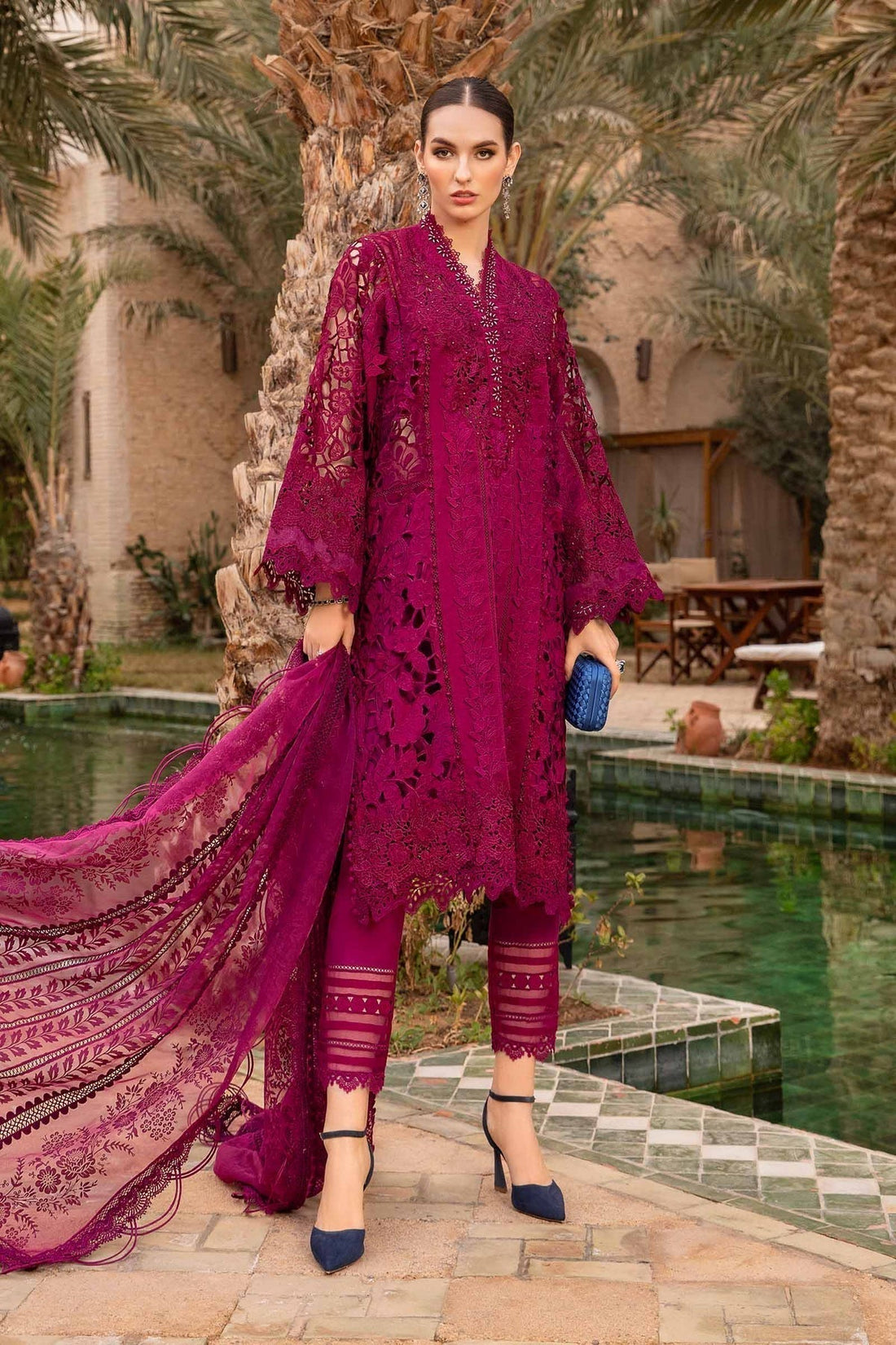 Maria B | Voyage a' Luxe Lawn | D-2409-B - by - Libasekhas UK - Registered Vendor of : Maria B - 100% Original Designer Dresss