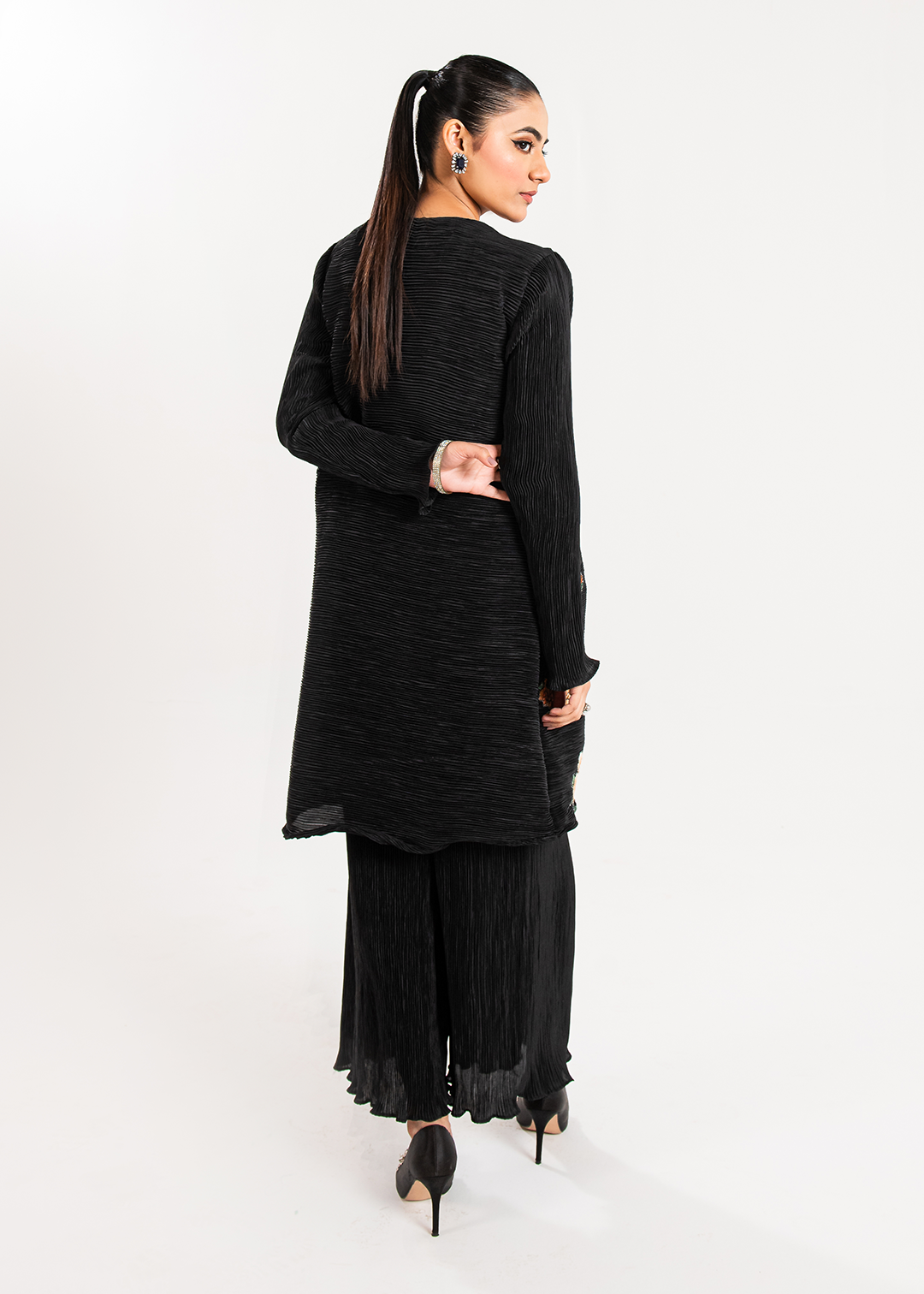 Maria Osama Khan | Claire Pleated Silk | Twilight - by - Libasekhas UK - Registered Vendor of : Maria Osama Khan - 100% Original Designer Dresss