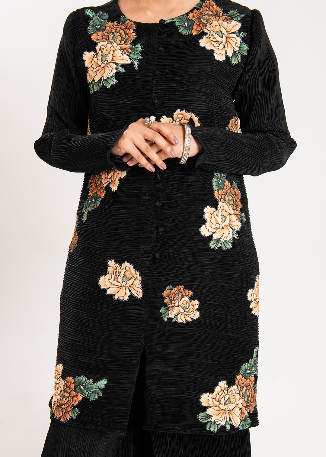 Maria Osama Khan | Claire Pleated Silk | Twilight - by - Libasekhas UK - Registered Vendor of : Maria Osama Khan - 100% Original Designer Dresss