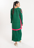 Maria Osama Khan | Claire Pleated Silk | Ivy - by - Libasekhas UK - Registered Vendor of : Maria Osama Khan - 100% Original Designer Dresss
