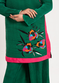 Maria Osama Khan | Claire Pleated Silk | Ivy - by - Libasekhas UK - Registered Vendor of : Maria Osama Khan - 100% Original Designer Dresss