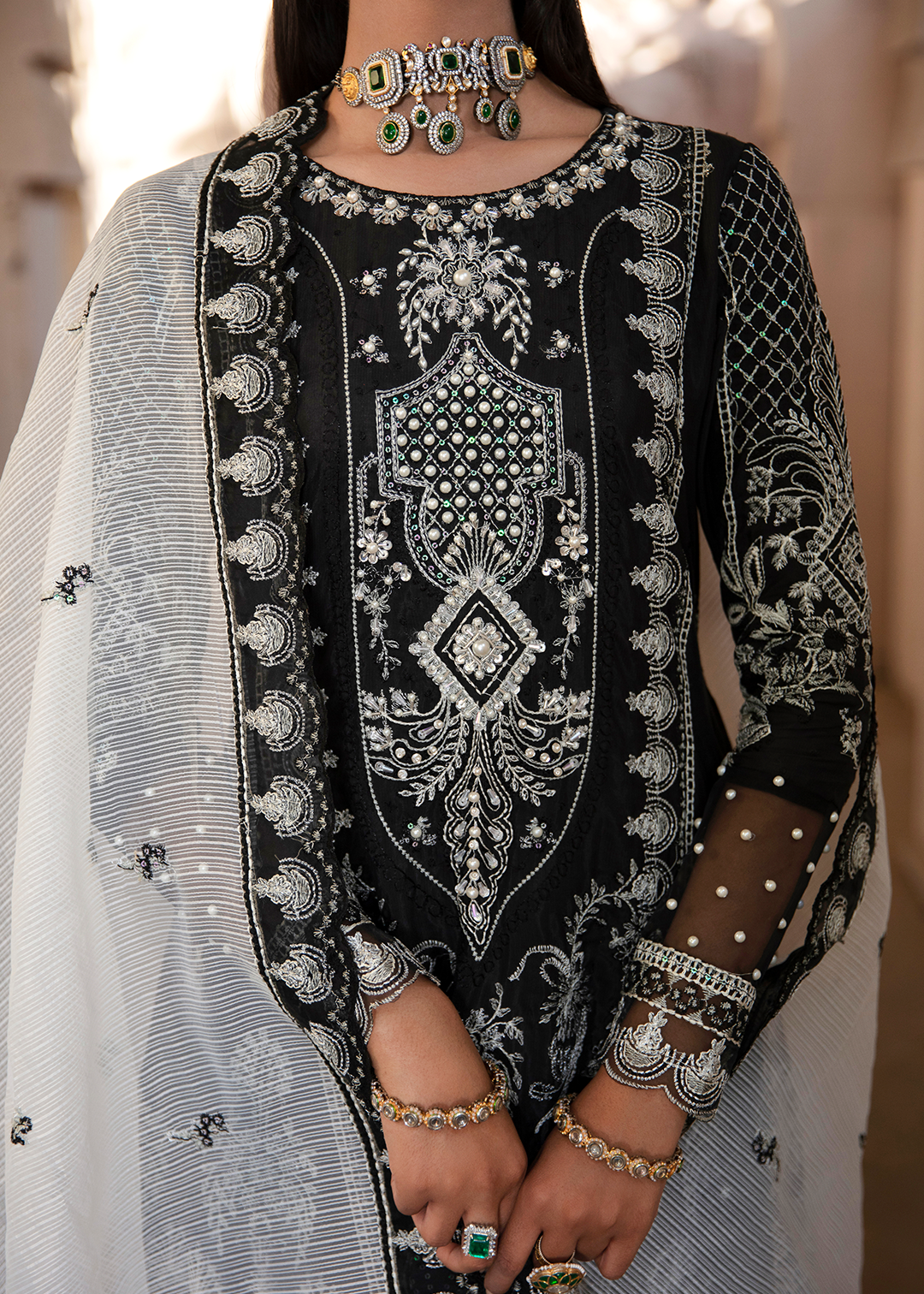 Maria Osama Khan | Rang e Noor Eid Edit | Neel Kamal-Black - by - Libasekhas UK - Registered Vendor of : Maria Osama Khan - 100% Original Designer Dresss