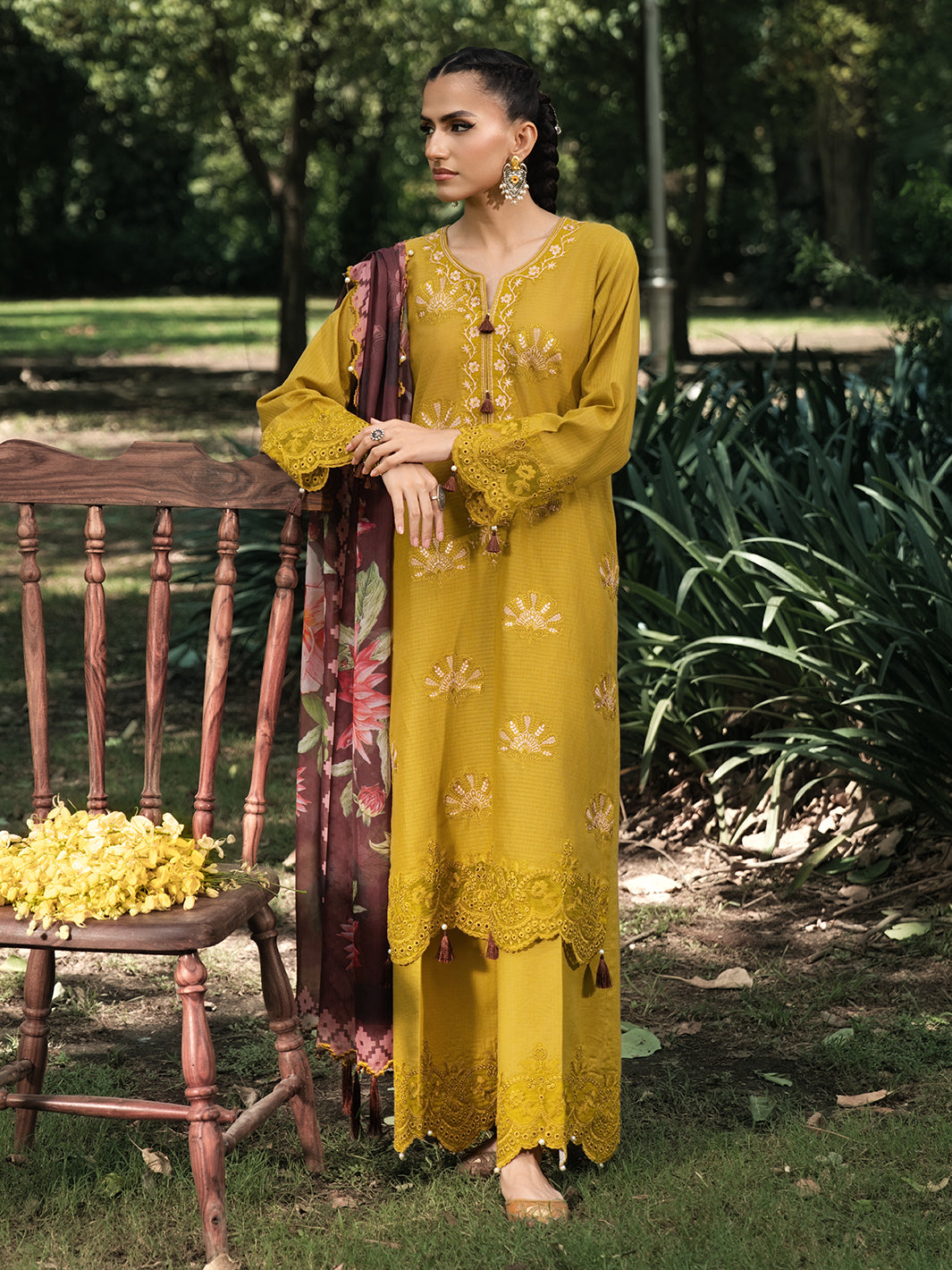 Hemstitch | The Garden Lawn | Matcha - by Libasekhas UK - Registered Vendor of : Hemstitch - 100% Original Designer Dress