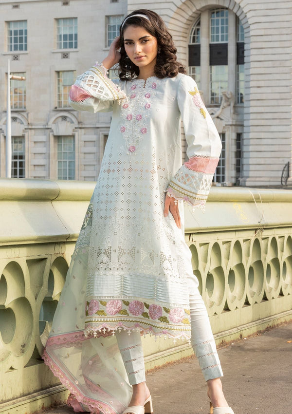 Meem | Luxury Eid Lawn 24 | MD-09 LIGHT BLUE - by - Libasekhas UK - Registered Vendor of : Meem - 100% Original Designer Dresss