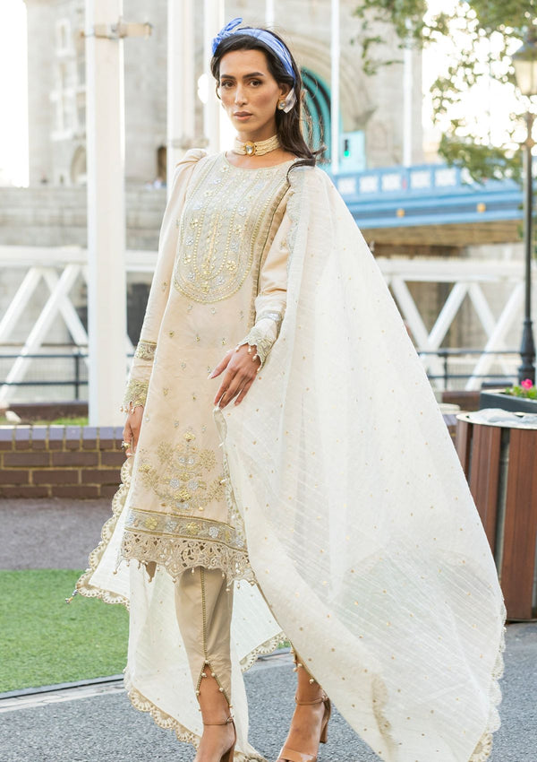 Meem | Luxury Eid Lawn 24 | MD-04 LIGHT SKIN - by - Libasekhas UK - Registered Vendor of : Meem - 100% Original Designer Dresss