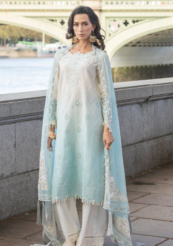 Meem | Luxury Eid Lawn 24 | MD-07 BLUE - by - Libasekhas UK - Registered Vendor of : Meem - 100% Original Designer Dresss