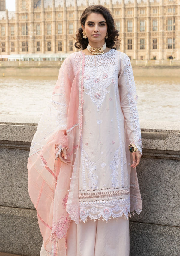 Meem | Luxury Eid Lawn 24 | MD-02 LIGHT PINK - by - Libasekhas UK - Registered Vendor of : Meem - 100% Original Designer Dresss