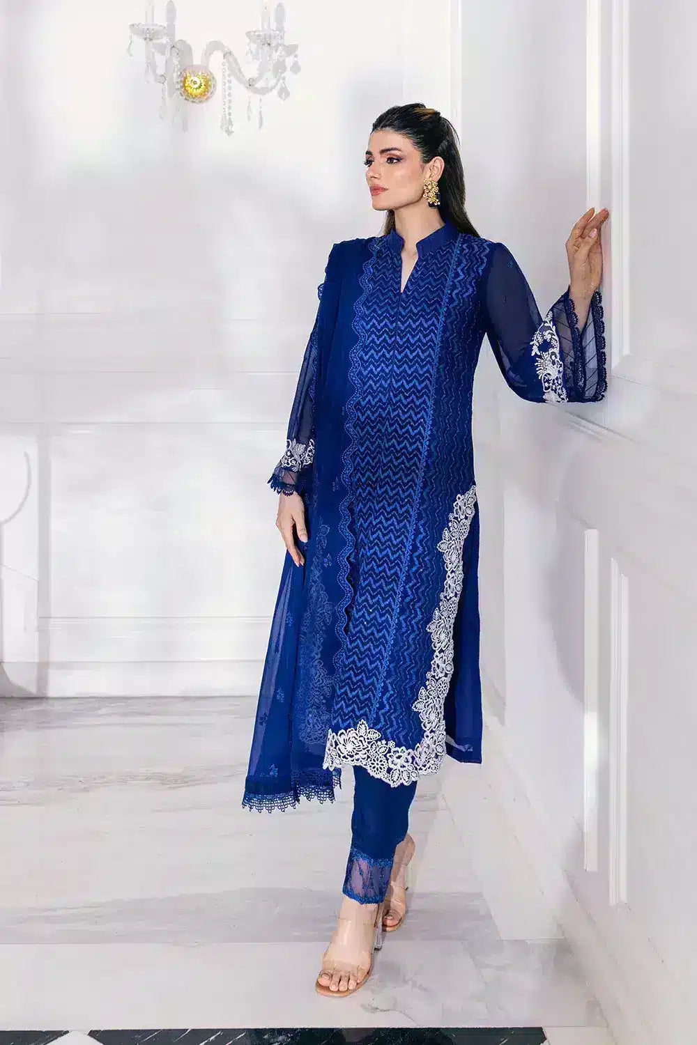 Azure | Embroidered Ensembles 23 | Mellow Breeze - by - Libasekhas UK - Registered Vendor of : Azure - 100% Original Designer Dresss