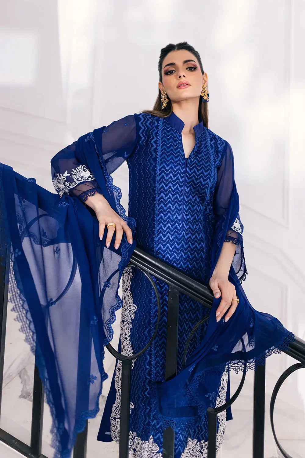 Azure | Embroidered Ensembles 23 | Mellow Breeze - by - Libasekhas UK - Registered Vendor of : Azure - 100% Original Designer Dresss