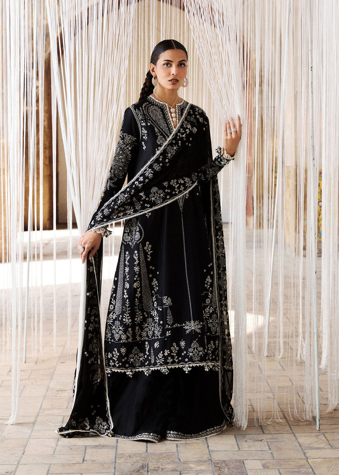 Hussain Rehar | Zan SS26 | Meshki - by Libasekhas UK - Registered Vendor of : Hussain Rehar - 100% Original Designer Dress