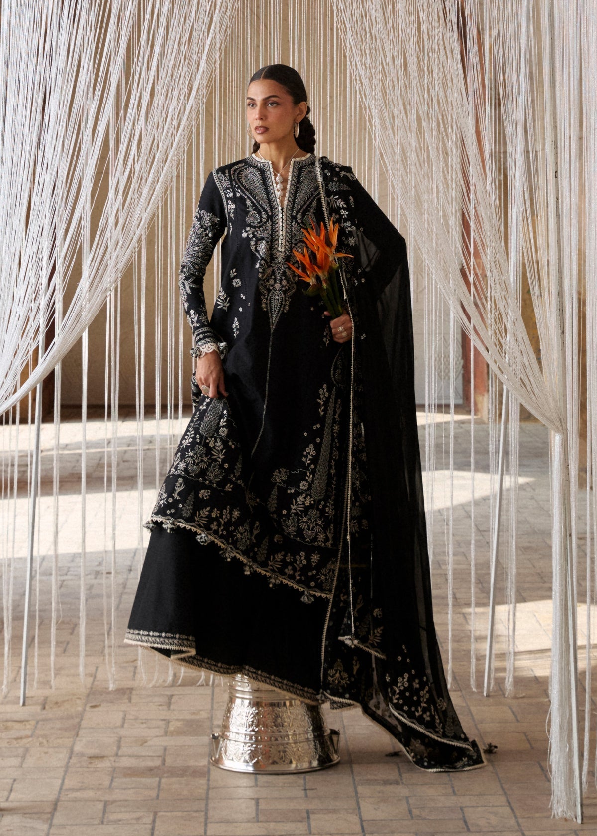 Hussain Rehar | Zan SS26 | Meshki - by Libasekhas UK - Registered Vendor of : Hussain Rehar - 100% Original Designer Dress