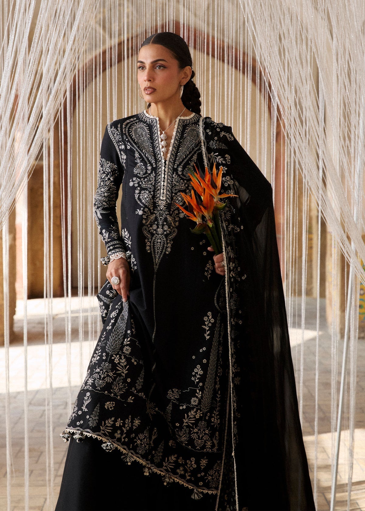Hussain Rehar | Zan SS26 | Meshki - by Libasekhas UK - Registered Vendor of : Hussain Rehar - 100% Original Designer Dress