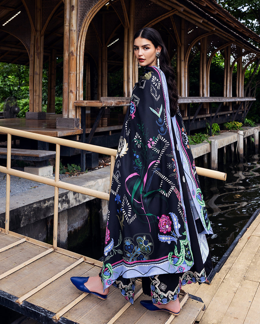 Mushq | Hemline Karandi | Midnight Rune - by Libasekhas UK - Registered Vendor of : Mushq - 100% Original Designer Dress