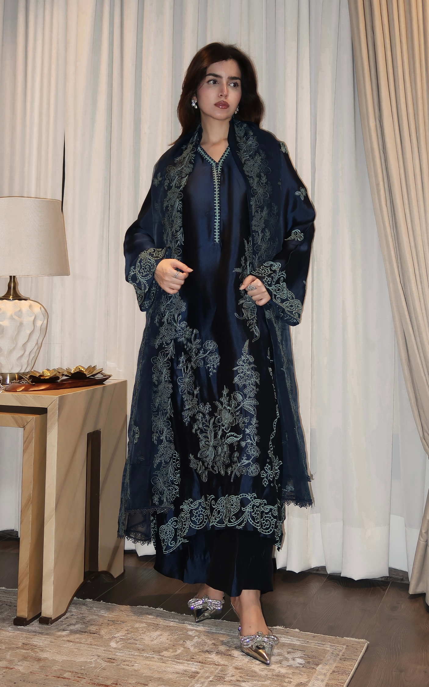 Asifa and Nabeel | Silk Edit 26 | Midnight Blue - by Libasekhas UK - Registered Vendor of : Asifa and Nabeel - 100% Original Designer Dress