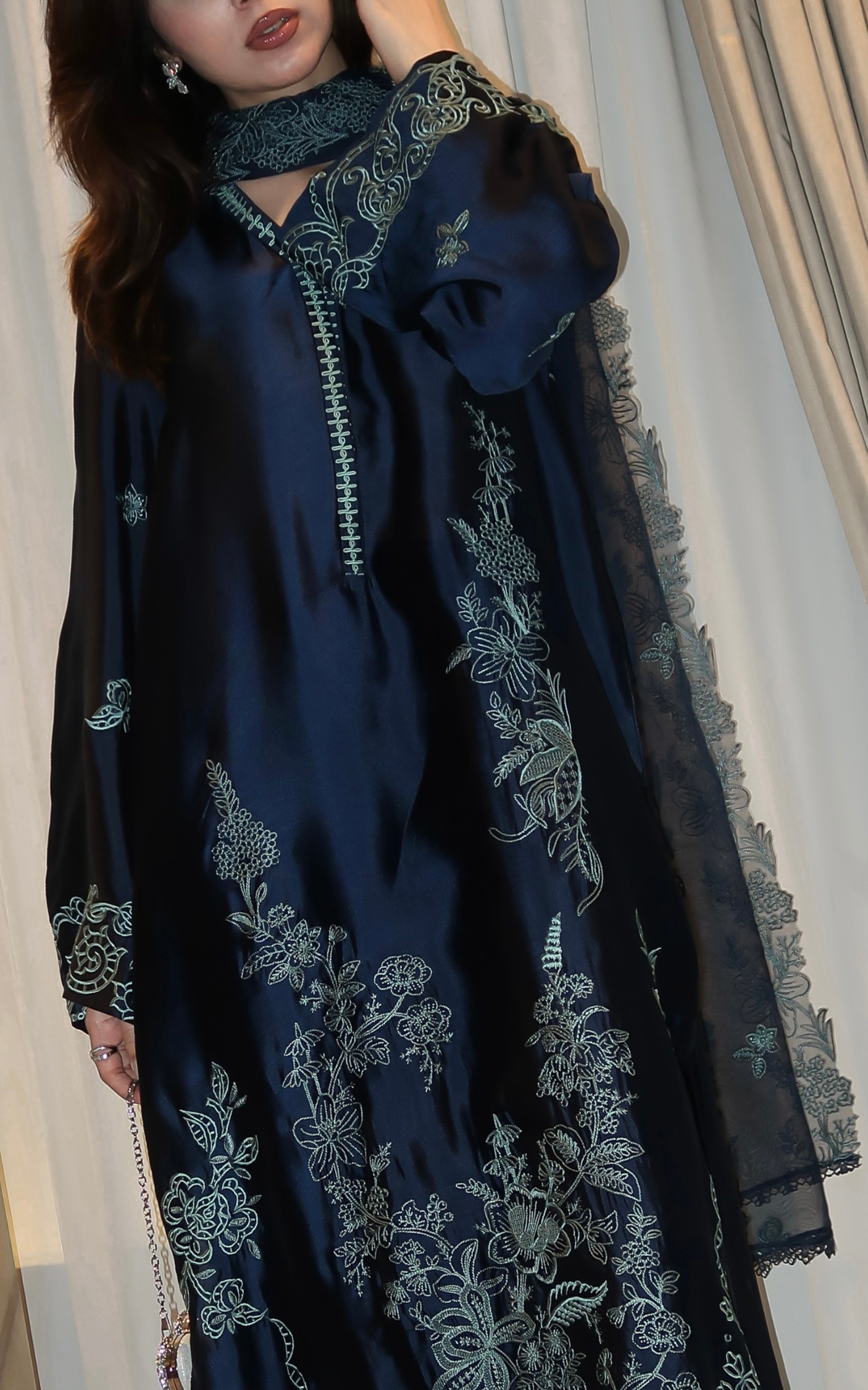 Asifa and Nabeel | Silk Edit 26 | Midnight Blue - by Libasekhas UK - Registered Vendor of : Asifa and Nabeel - 100% Original Designer Dress