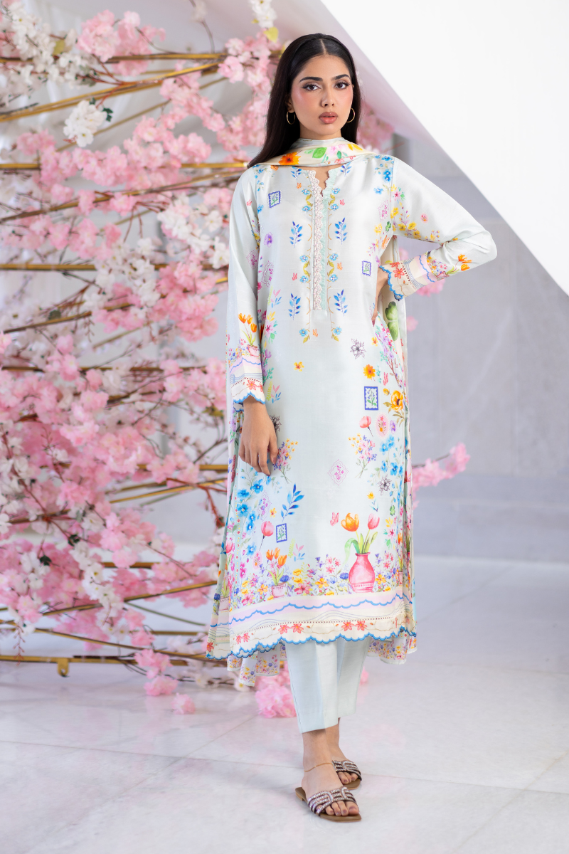 Mina Hasan | Signature Pret | Blue Lush - by Libasekhas - Registered Vendor of : Mina Hasan - 100% Original Designer Dress